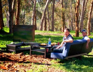 Watching the game in a Eucalyptus Grove